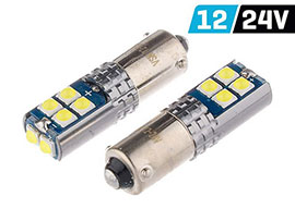 SIJALICA H6W BAX9S VISION 12|24V 10X 3030 SMD LED CANBUS BELA 58316 CARMOTION