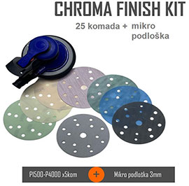 SET ZA PRETPOLIRANJE 150MM DISK I PODLOSKA CHROMA LUX CHROMA FINISH KIT 25